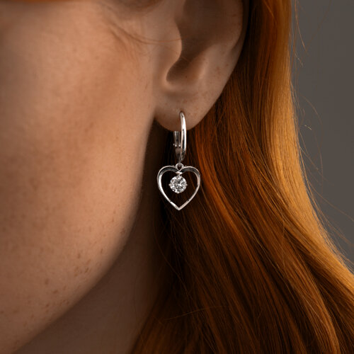 Серьги из серебра с фианитами из серебро — вид 2