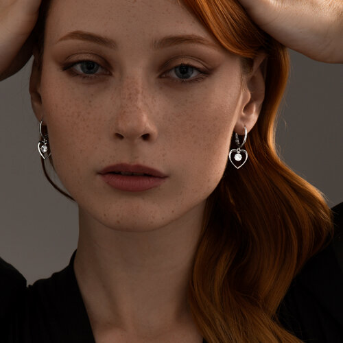 Серьги из серебра с фианитами из серебро — вид 3