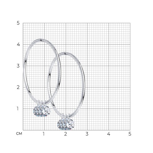 Серьги из серебра с фианитами из серебро — вид 4