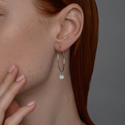 Серьги из серебра с фианитами из серебро — вид 2