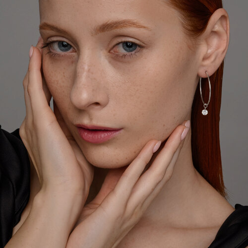 Серьги из серебра с фианитами из серебро — вид 3