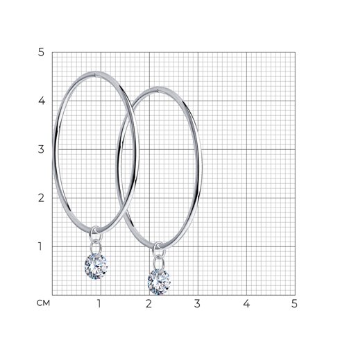 Серьги из серебра с фианитами из серебро — вид 4