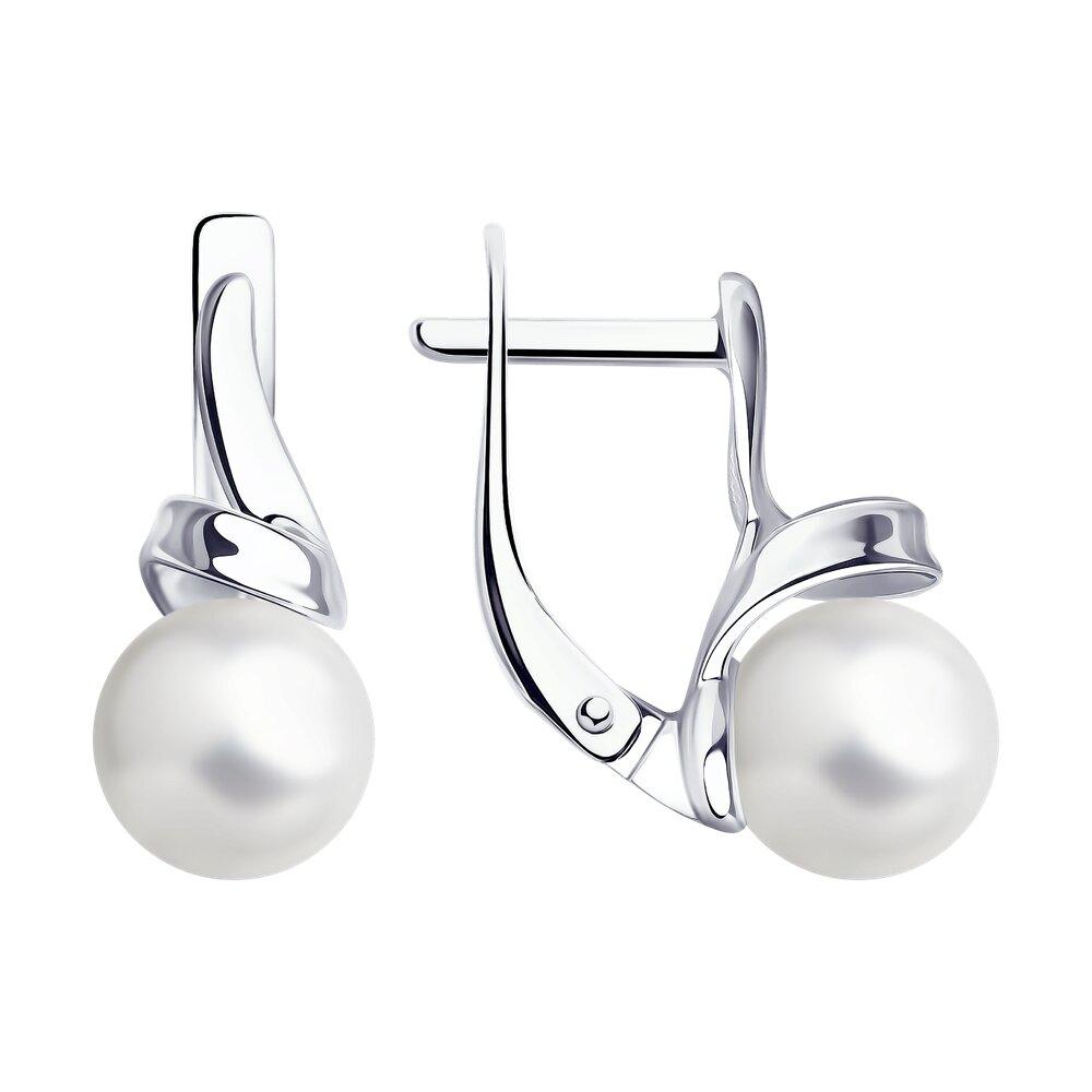 Серьги из серебра с жемчугом - видео на модели