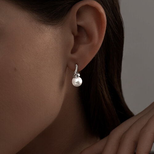 Серьги из серебра с жемчугом из серебро — вид 2