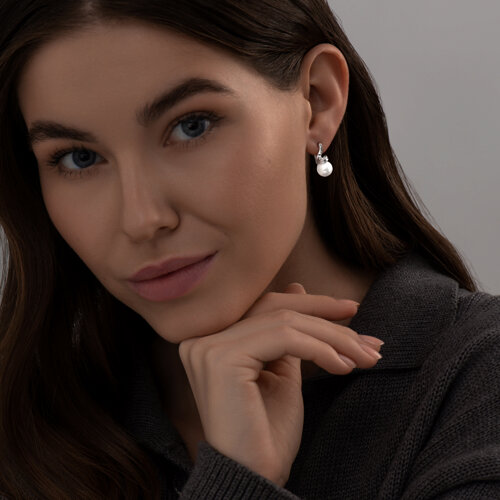 Серьги из серебра с жемчугом из серебро — вид 3