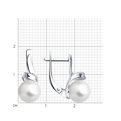 Серьги из серебра с жемчугом из серебро — вид 4