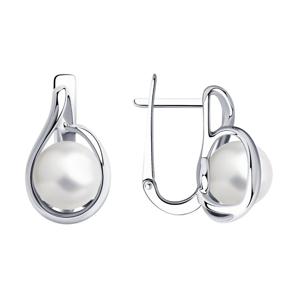 Серьги из серебра с жемчугом - видео на модели