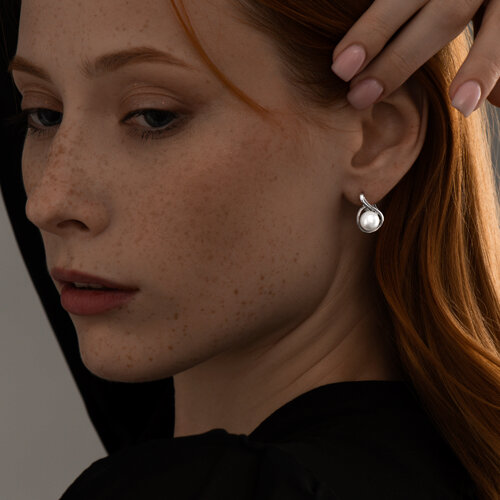 Серьги из серебра с жемчугом из серебро — вид 3