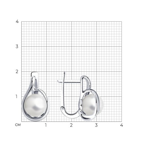 Серьги из серебра с жемчугом из серебро — вид 4