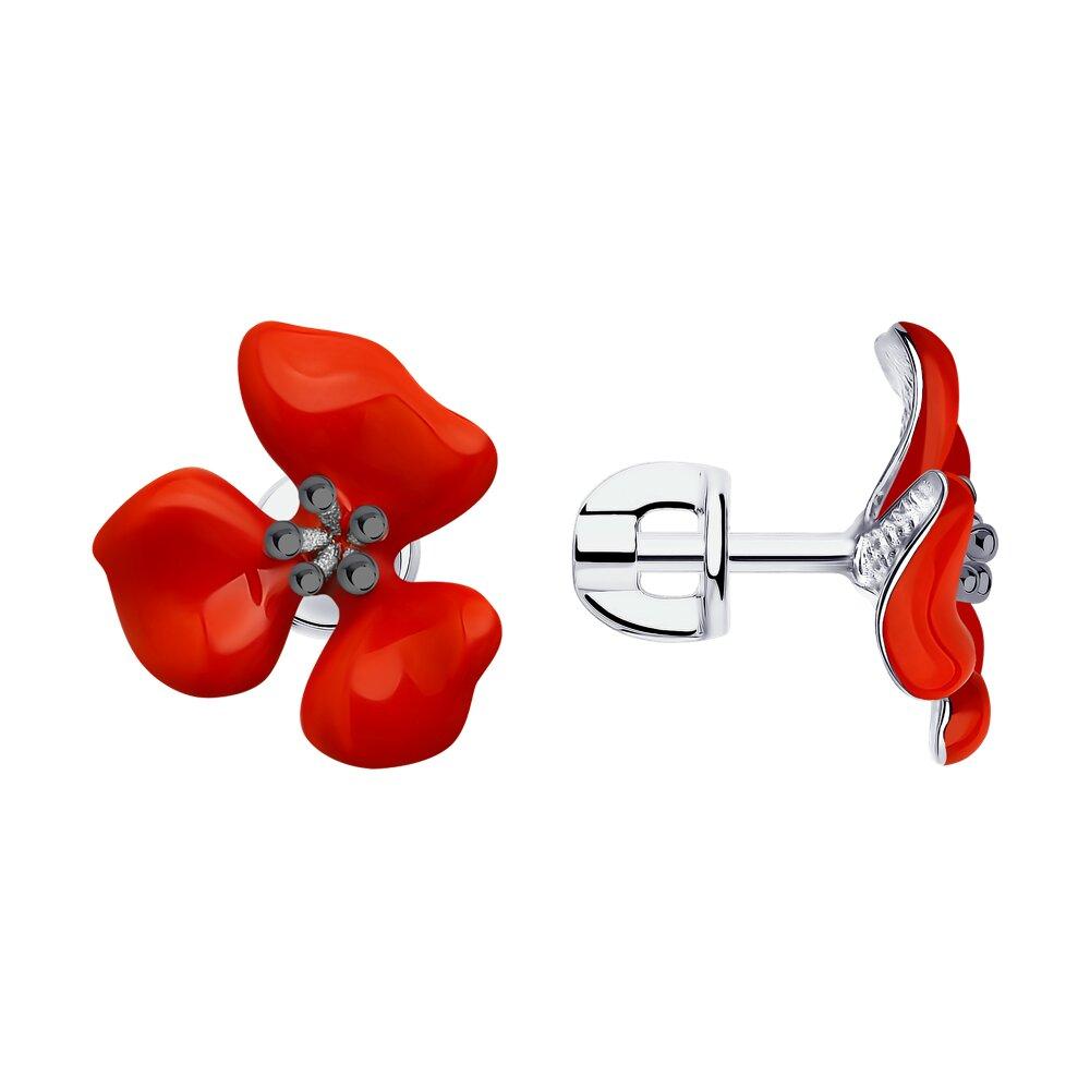 Серьги из серебра с эмалью - видео на модели