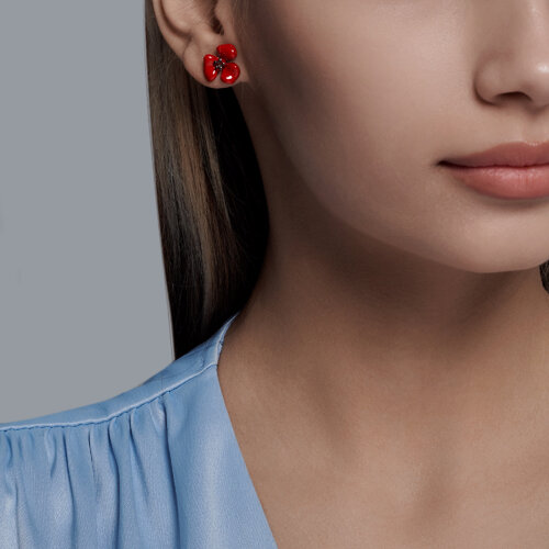 Серьги из серебра с эмалью из серебро — вид 2