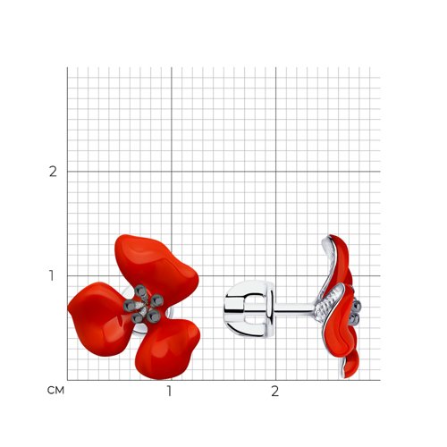 Серьги из серебра с эмалью из серебро — вид 3