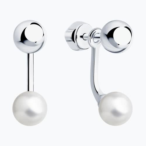 Серьги из серебра с жемчугом из серебро — вид 2