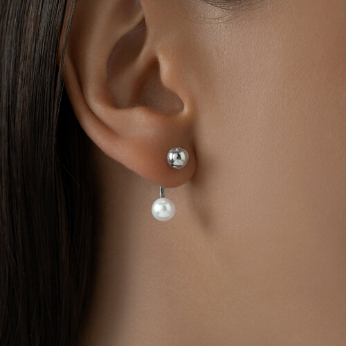 Серьги из серебра с жемчугом из серебро — вид 4