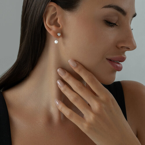 Серьги из серебра с жемчугом из серебро — вид 5