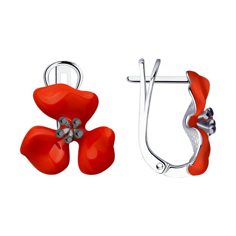 Серьги из серебра с эмалью - видео на модели