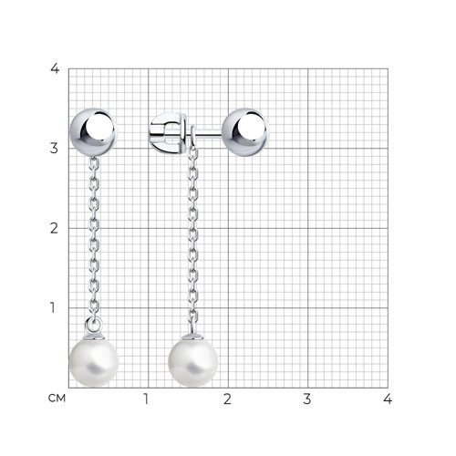 Серьги из серебра с жемчугом из серебро — вид 4