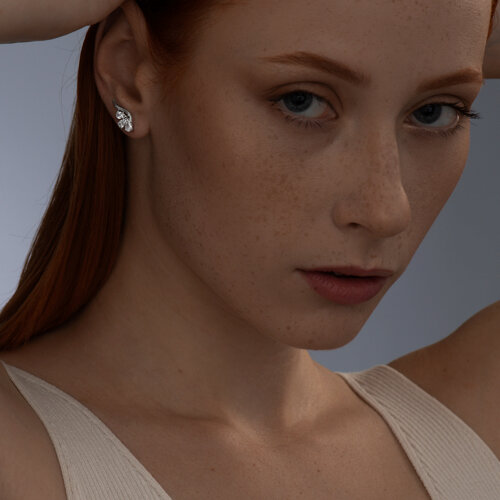 Серьги из серебра с фианитами из серебро — вид 3