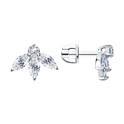 Серьги из серебра с фианитами