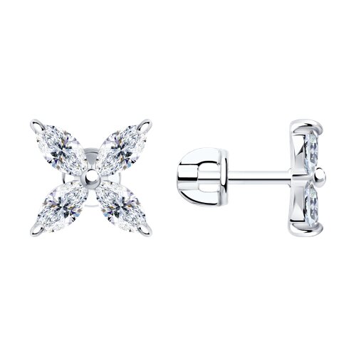 Серьги из серебра с фианитами - видео