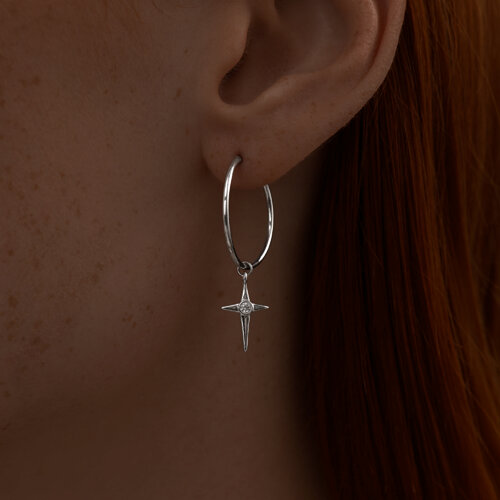 Серьги из серебра с фианитами из серебро — вид 2