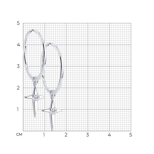 Серьги из серебра с фианитами из серебро — вид 4