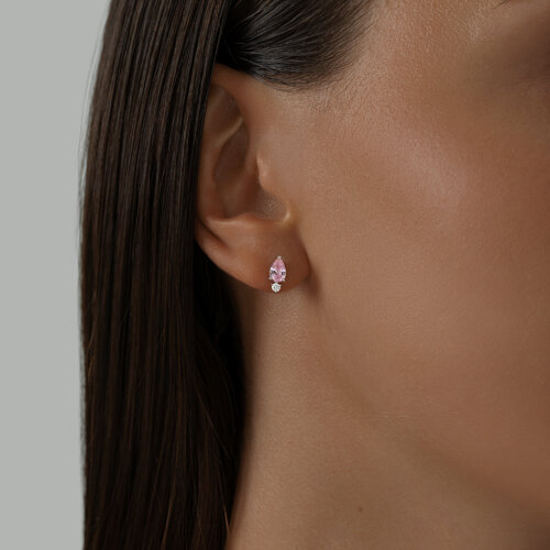 Серьги из серебра с фианитами из серебро — вид 2