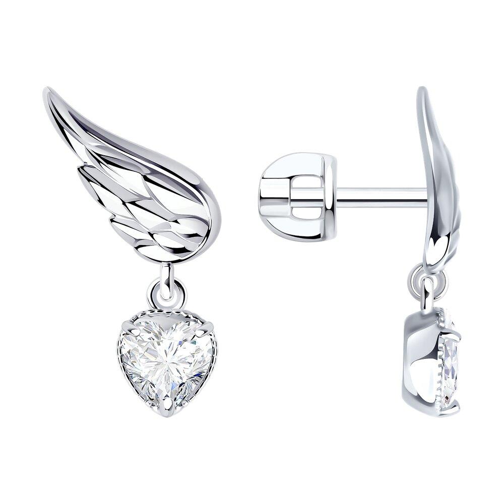 Серьги из серебра с фианитами - видео на модели