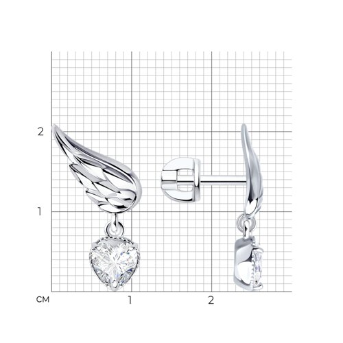 Серьги из серебра с фианитами из серебро — вид 4