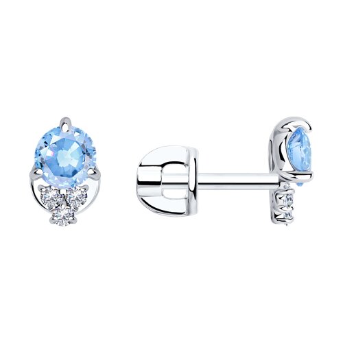 Серьги из серебра с фианитами - видео на модели