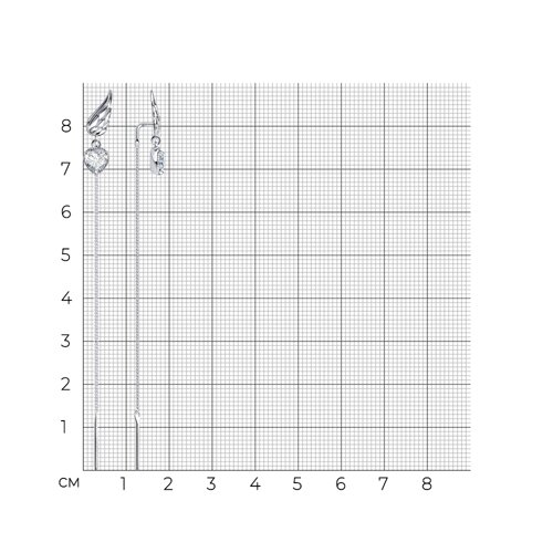 Серьги из серебра с фианитами из серебро — вид 3