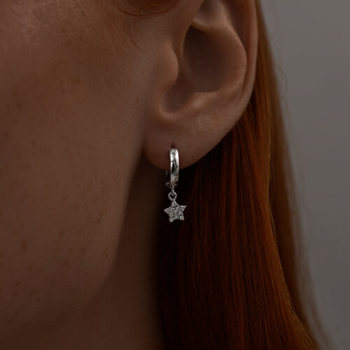 Серьги из серебра с фианитами из серебро — вид 2