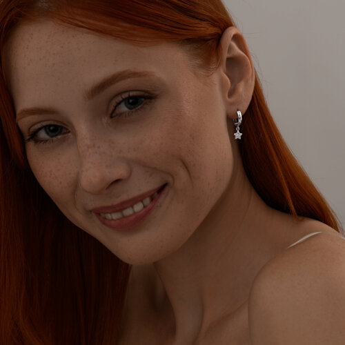 Серьги из серебра с фианитами из серебро — вид 3