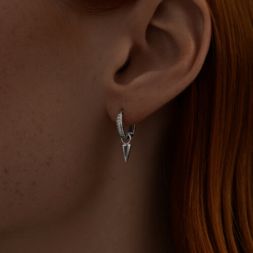 Серьги из серебра с фианитами из серебро — вид 2