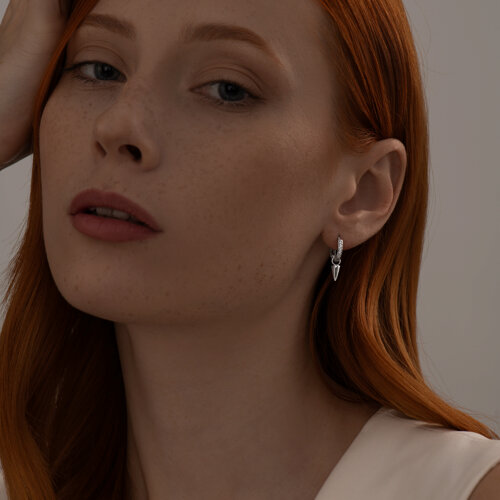 Серьги из серебра с фианитами из серебро — вид 3