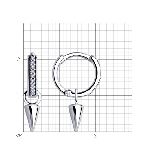 Серьги из серебра с фианитами из серебро — вид 4