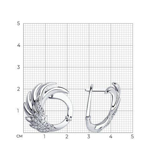Серьги из серебра с фианитами из серебро — вид 3