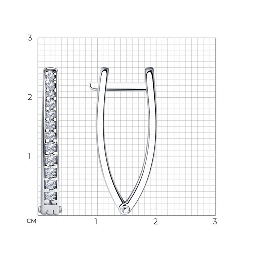Серьги из серебра с фианитами из серебро — вид 4