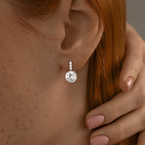 Серьги из серебра с фианитами из серебро — вид 3