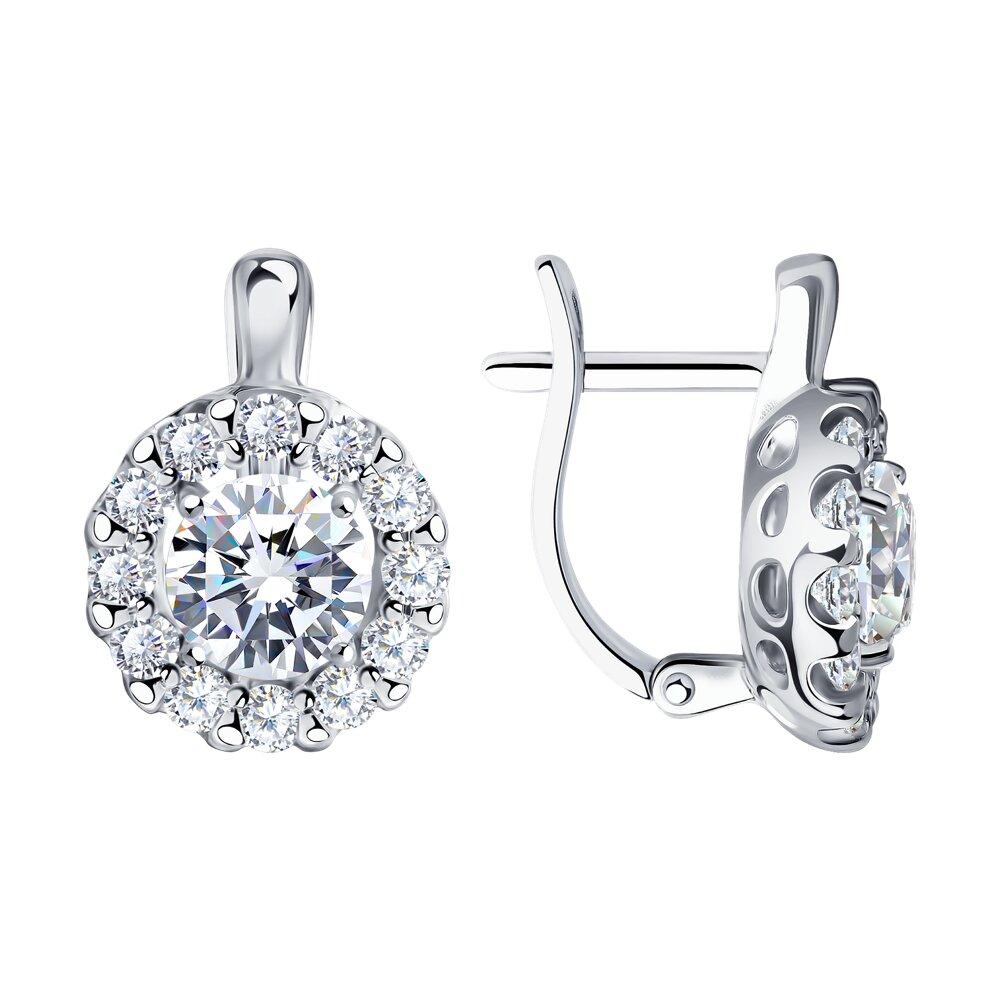 Серьги из серебра с фианитами - видео на модели