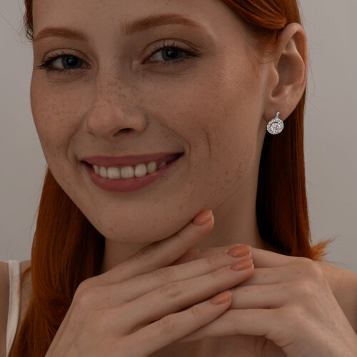 Серьги из серебра с фианитами из серебро — вид 3