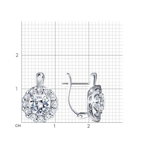 Серьги из серебра с фианитами из серебро — вид 4