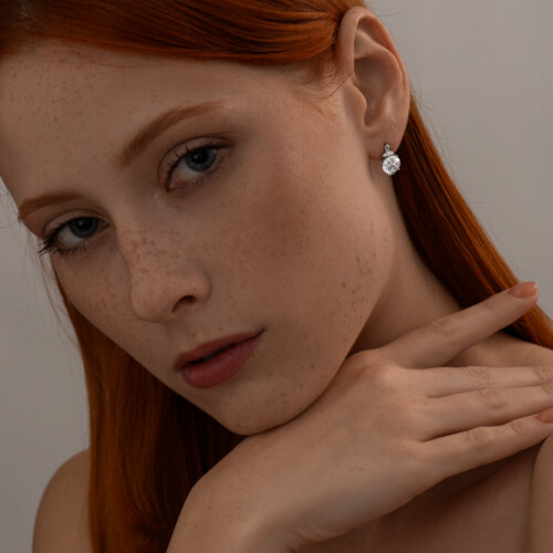 Серьги из серебра с фианитами из серебро — вид 4