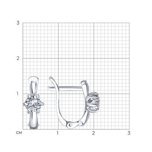Серьги из серебра с фианитами из серебро — вид 4