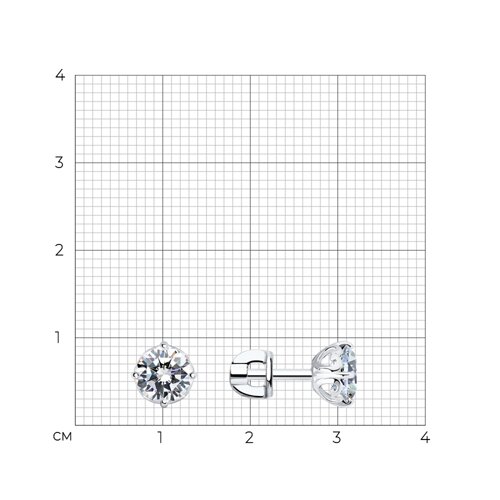 Серьги из серебра с фианитами из серебро — вид 5