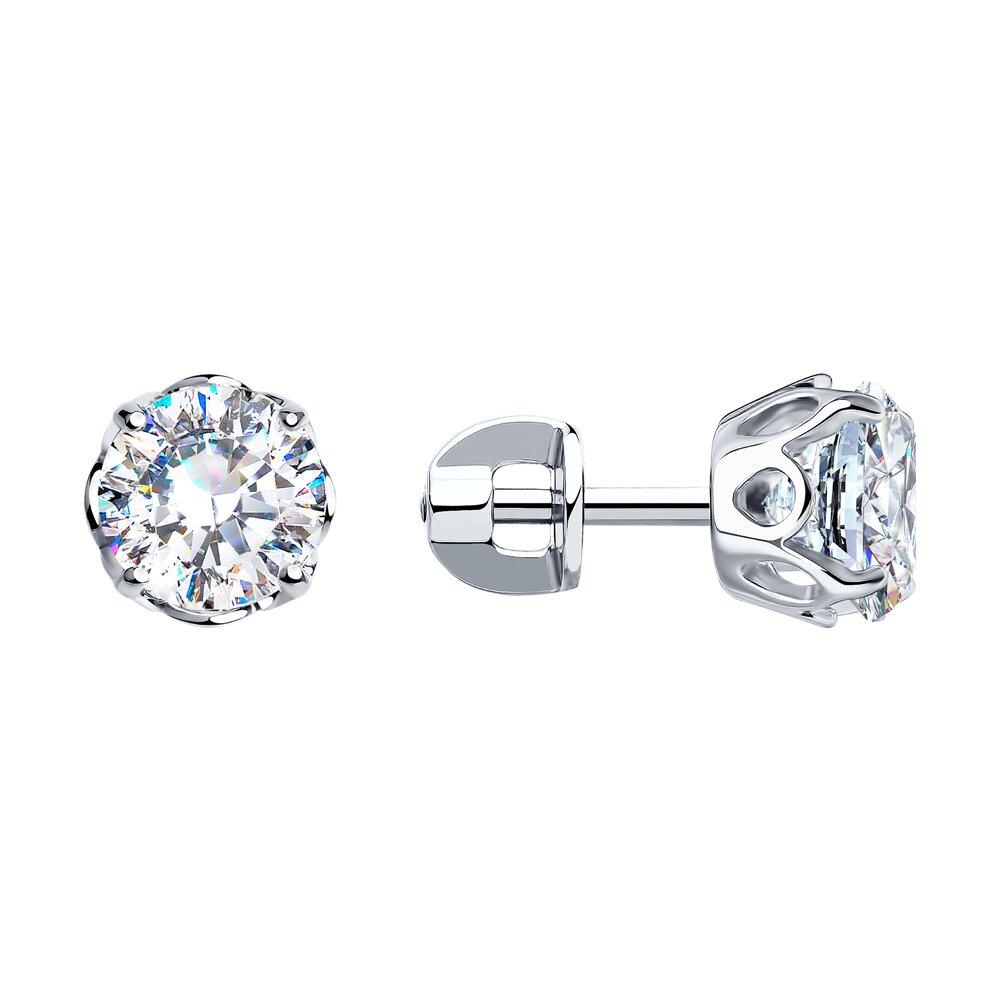 Серьги из серебра с фианитами - видео на модели