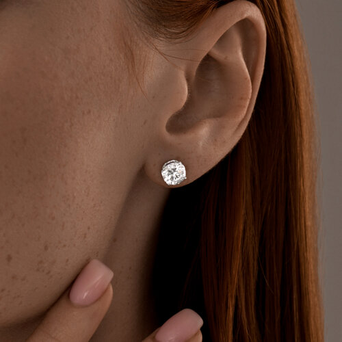 Серьги из серебра с фианитами из серебро — вид 2