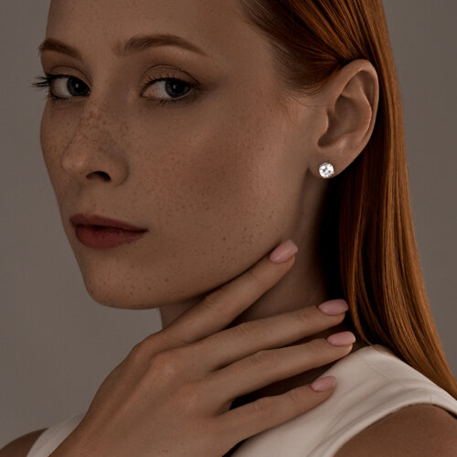 Серьги из серебра с фианитами из серебро — вид 3