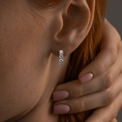 Серьги из серебра с фианитами из серебро — вид 2