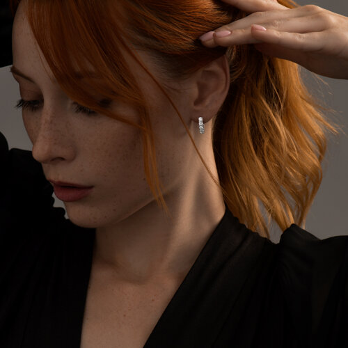 Серьги из серебра с фианитами из серебро — вид 3